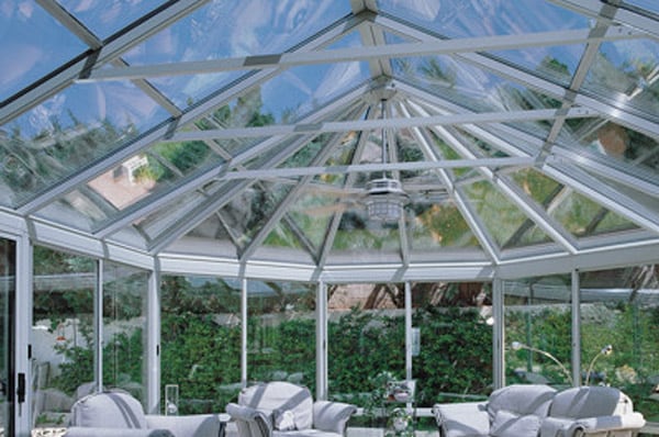 Interior of an aluminum victorian conservatory