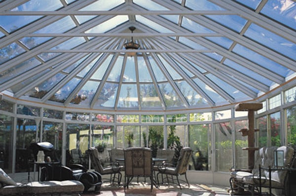 Interior view of an aluminum victorian conservatory