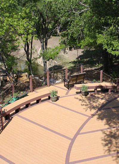 Large overview shot of a deck