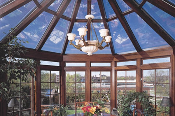Interior of a victorian wood conservatory
