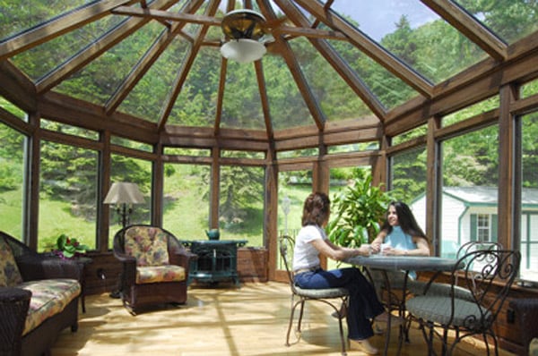 Interior of a victorian wood conservatory