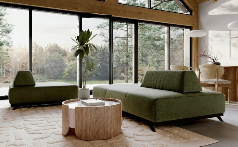Sunroom interior with a table and chairs