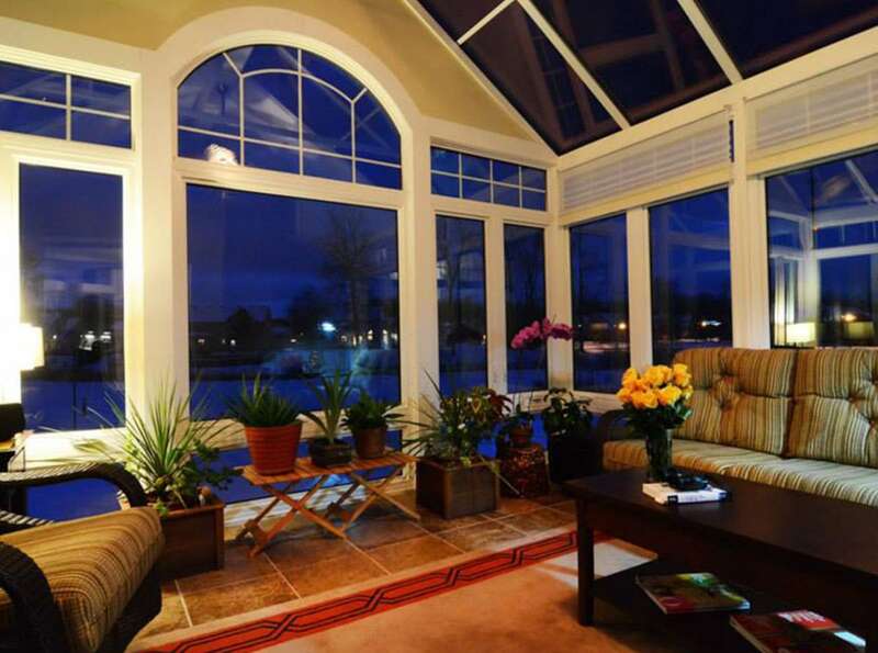 Interior Hybrid Sunroom at Night